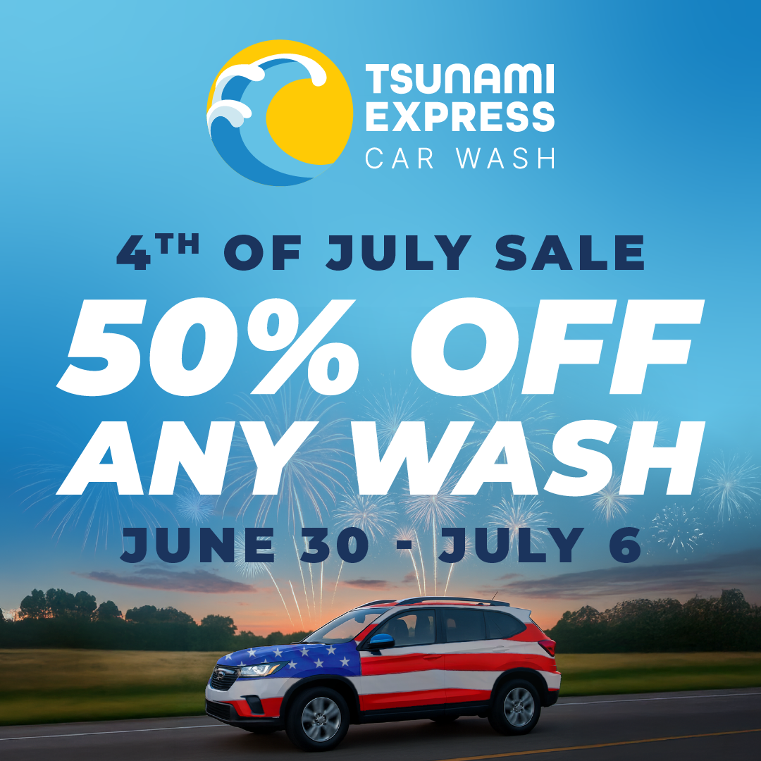 4th of July Sale 50% Off Any Wash June 30 - July 6